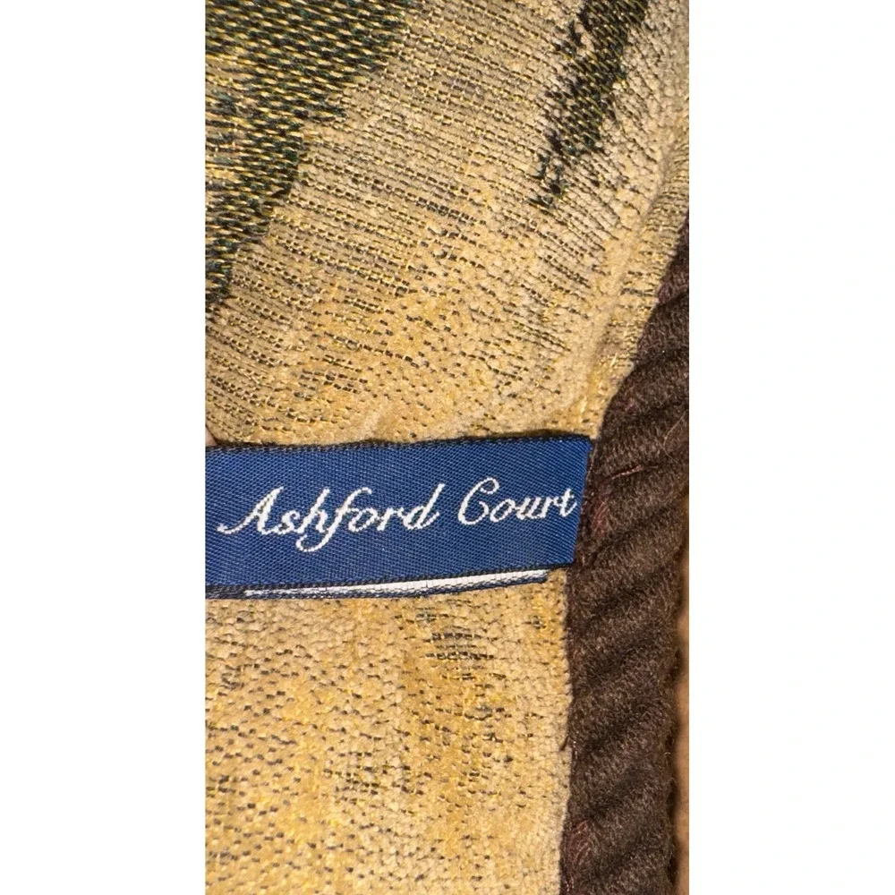 Vtg Ashford Court Jacquard Corded Golf At The Estate Accent Pillow 16 X 16